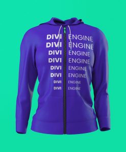Purple Divi Engine Text Zipper Hoodie